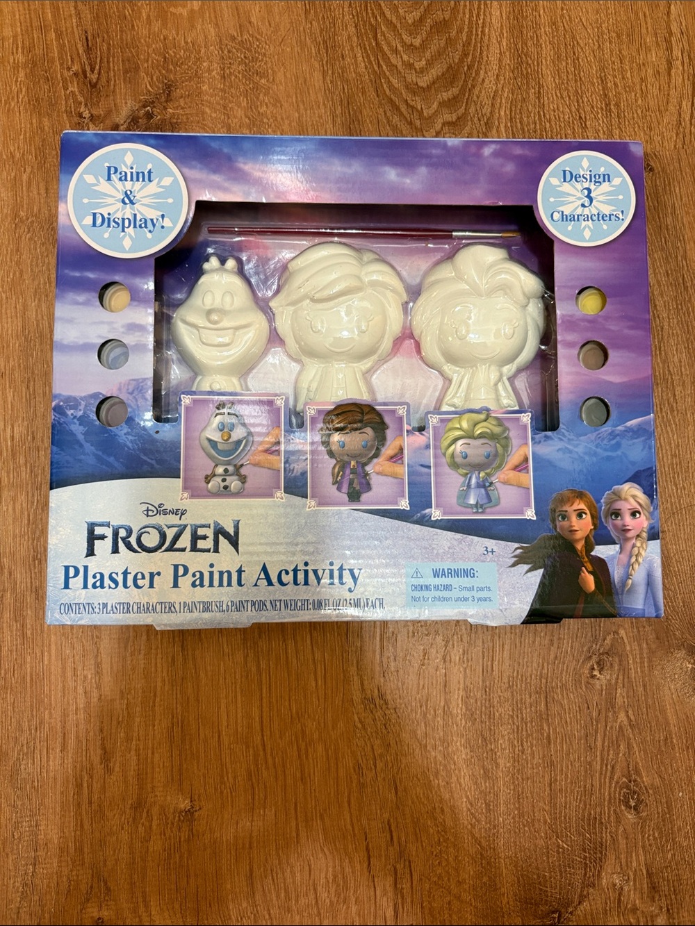 NWT Disney Frozen Purple and White Plaster Paint Craft Kit Ages 3 and Up
